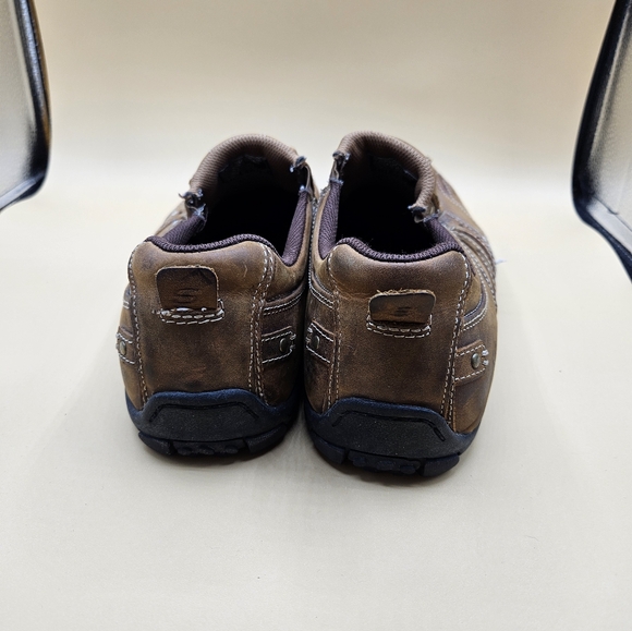 Skechers Leather Relaxed Fit Goga Mat Arch Casual Loafer Shoes Mens Size 13 - Picture 3 of 9